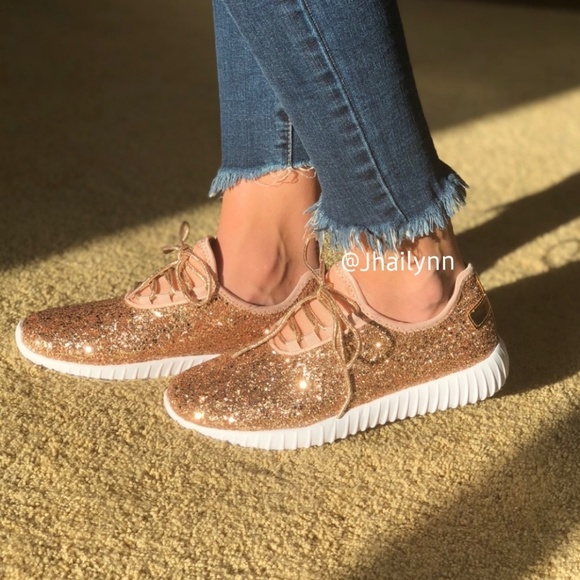 HP 💫Rose Gold Glitter/Sparkle sneaker FIRM - Picture 3 of 5